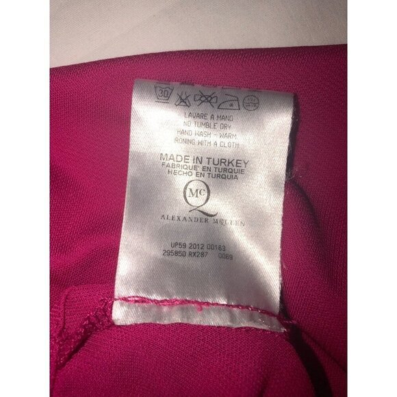 Alexander McQueen Size 38 IT 4 or 6 US Dress Draped Midi Knit Sleeveless Magenta - Picture 11 of 11